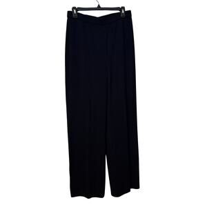 St. John Collection Navy Blue Wool Knit High Rise Wide Leg Pants Size 8 Medium